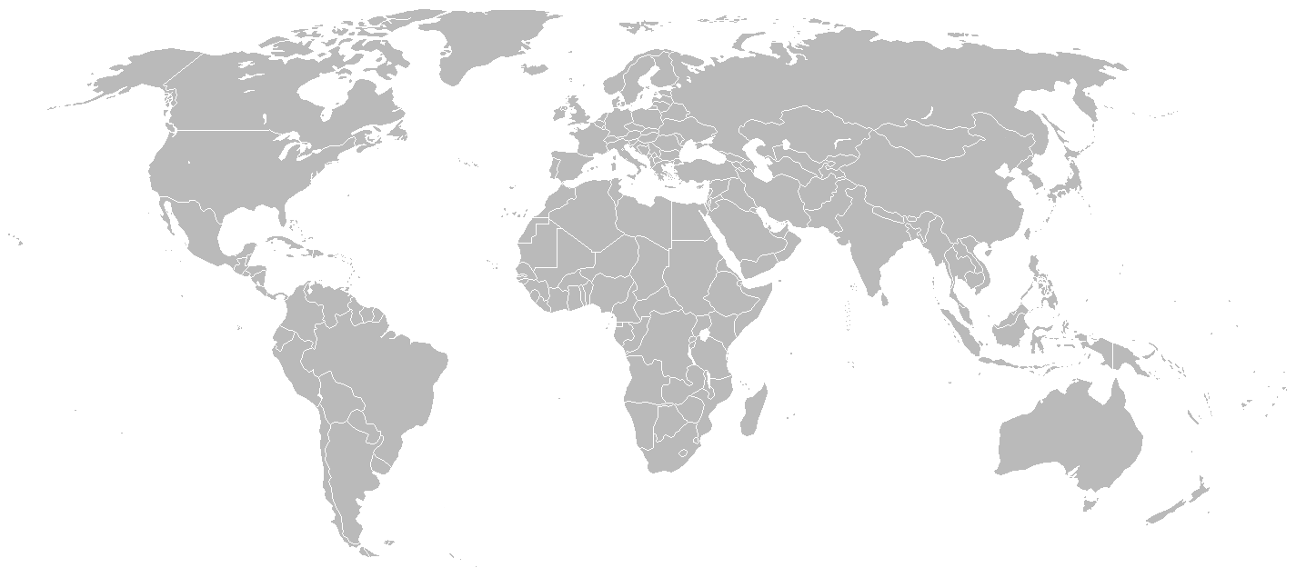 Mapa del mundo con las zonas de colaboración